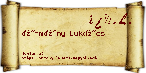 Örmény Lukács névjegykártya